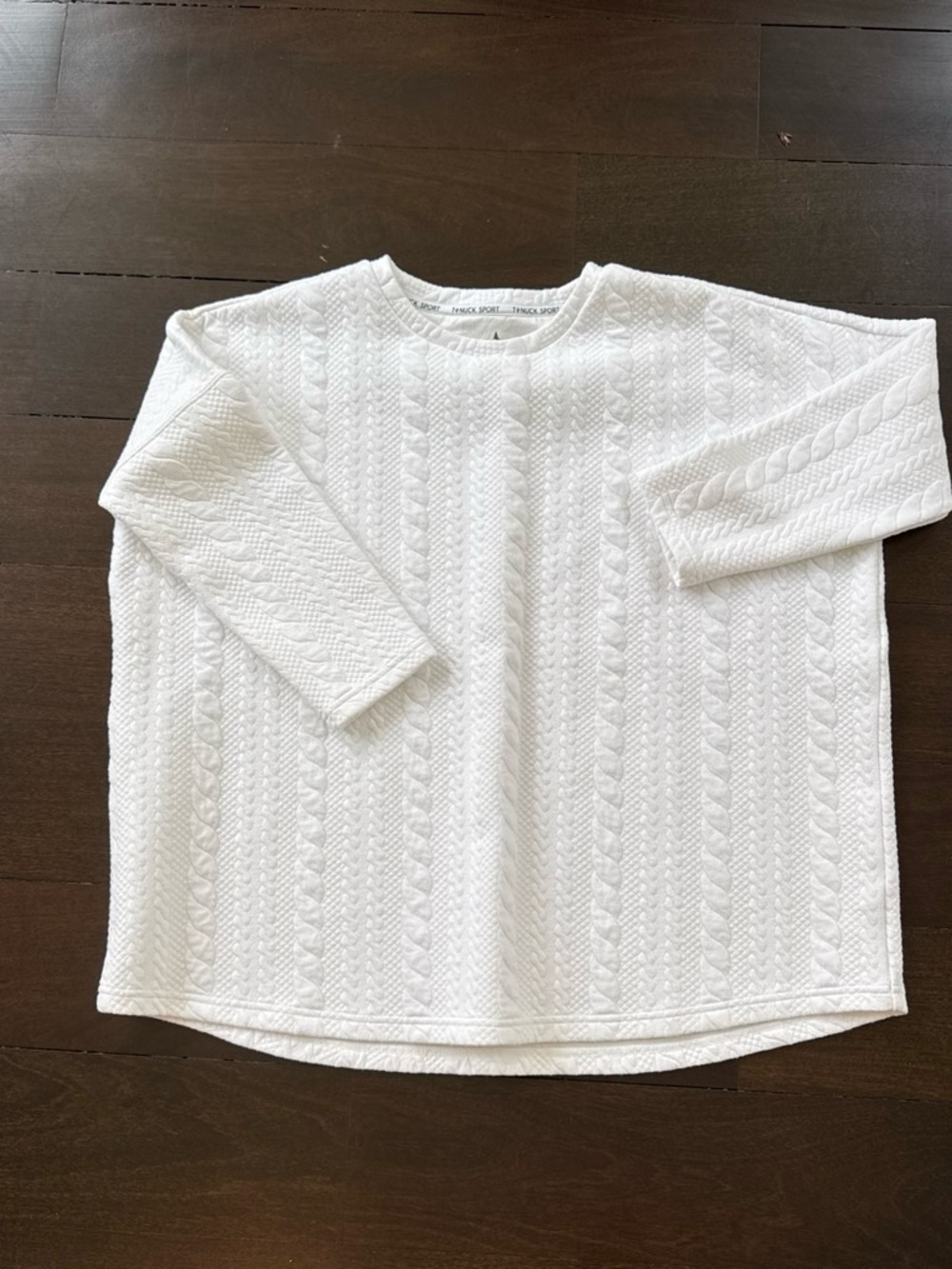 Tuckernuck White Cable-Knit Crewneck Sweater